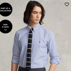 Ralph Lauren Navy and White Plaid Shirt
